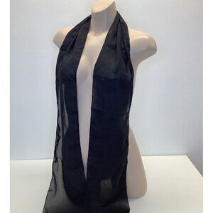 Zuliana Black 100% Polyester Sheer Scarf New